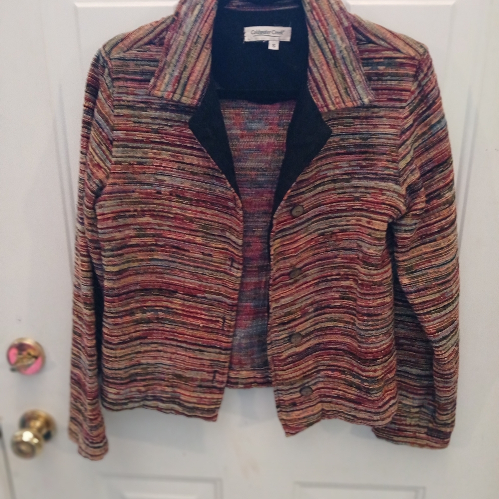 Coldwater Creek Multicolor Striped Jacket Size S